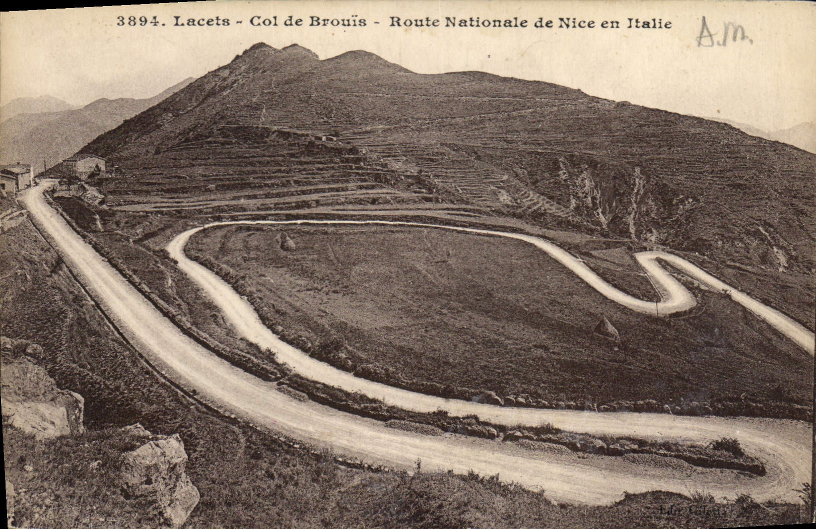CPA Lacets Col de Brouis Route Nationale de Nice en Italie 