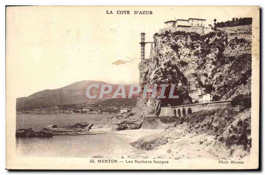 CPA La Cote d'Azur Menton Les Rochers Rouges 