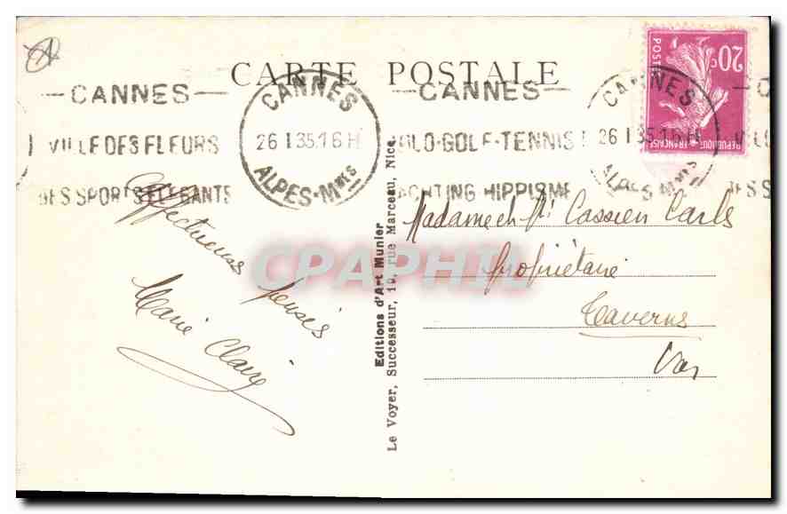 CPA Abbaye de Lerins A M Monastere fortifle  — Verso