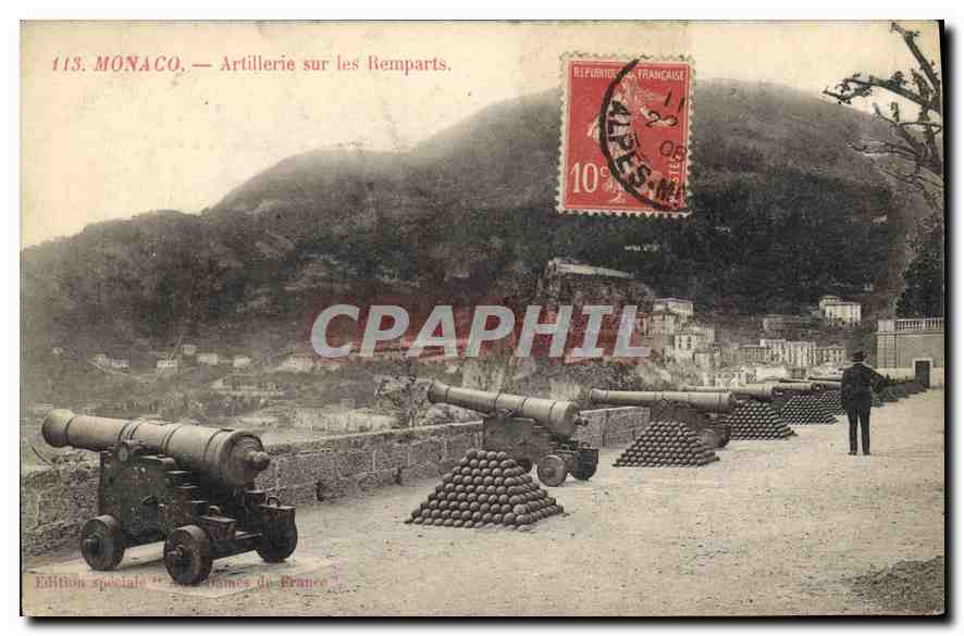 Monaco — Artillerie sur les Remparts — Édition spéciale 'Armes de France' n°113