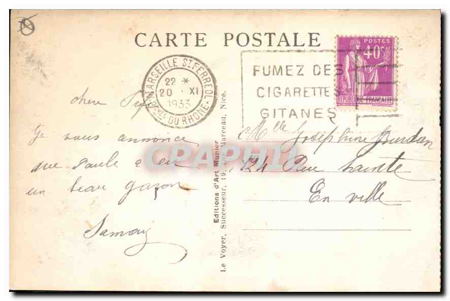 CPA La Cote d'Azur Cannes La plage et le Suquet  — Rückseite