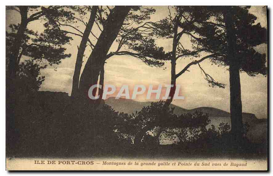 CPA Ile de Port Cros Montagnes de la grande galile et Pointe de Sud vues de Baduud 