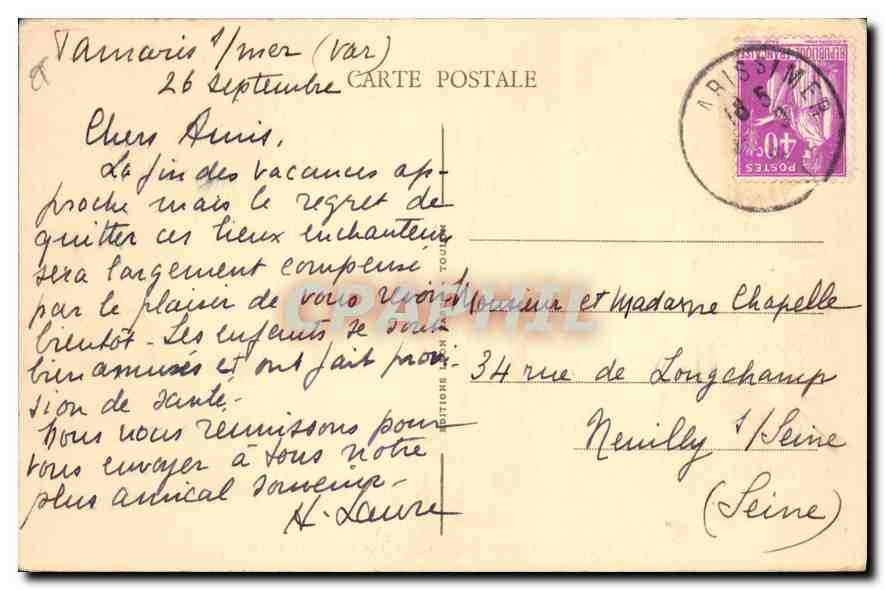 Toulon, Ste-Marguerite — Vue sur les Calanques — éditeur Alain, n° 360 — Achterkant