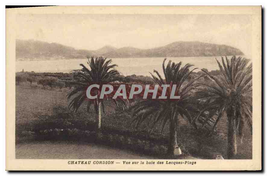 CPA Chateau Cordion Vue sur la baie des Leoques Plage 