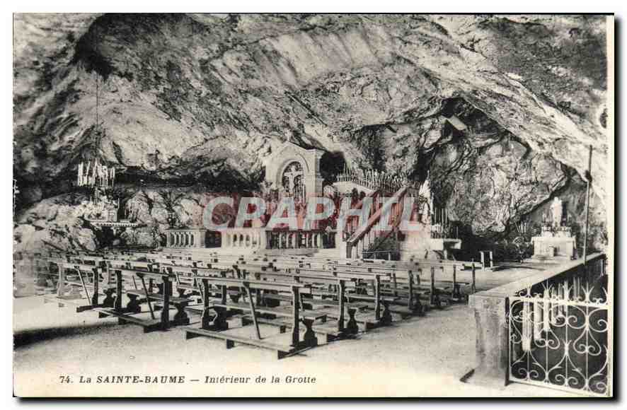 CPA La Sainte Baume Interieur de la Grotte 