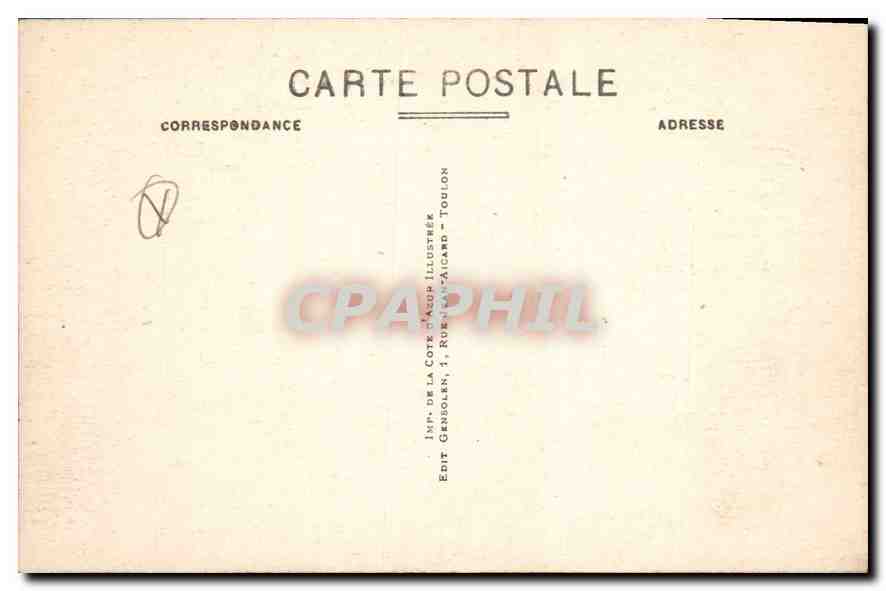CPA Cote d'Azur Azure Coast Toulon Vue Generale Bateaux — Rückseite
