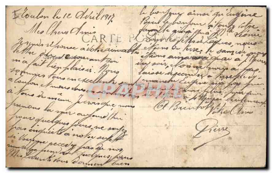 Toulon - Entrée du Port — vue maritime avec voiliers et navires à vapeur — éditeur inconnu — Rückseite