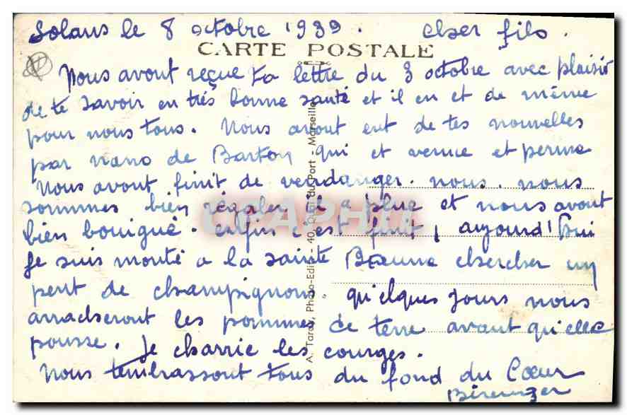 La Sainte-Baume (Var) — Vue générale — L'Hostellerie et la Grotte — Verso