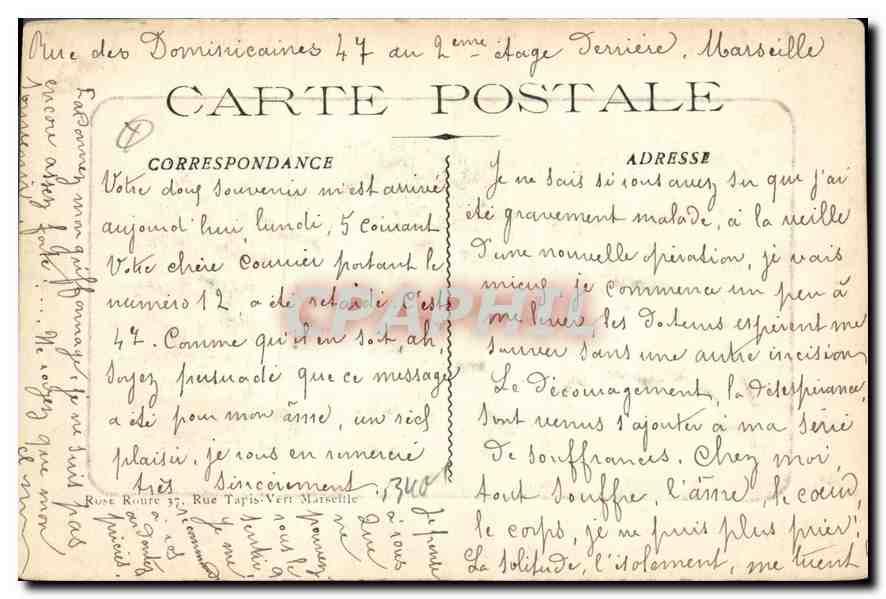 CPA La Sainte Baume Entree de la Gritte  — Rückseite