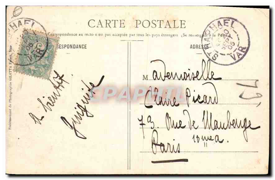 CPA Collection Artistique Frejus Le Calvaire Ruines Romaines  — Rückseite
