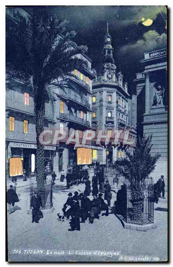CPA Toulon La nuit La Caisse d'epargne