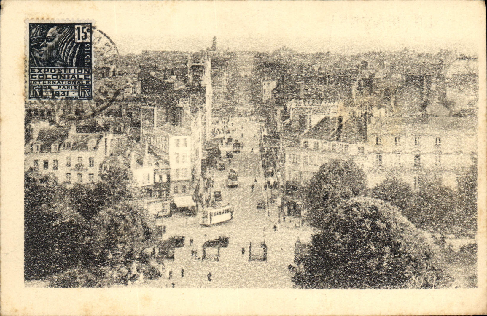 CPA Le Havre Jardin de l'Hotel de Ville et Rue de Paris 