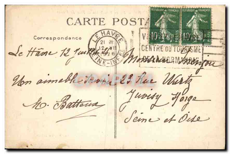 CPA Le Havre Place Gambetta et Rue de Paris  — Rückseite