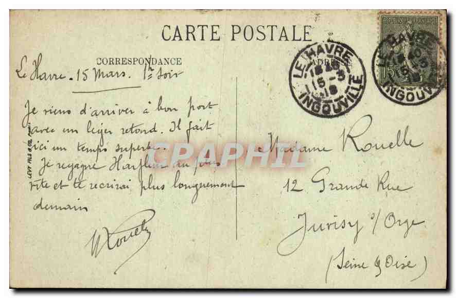 CPA Le Havre La Jetee  — Rückseite
