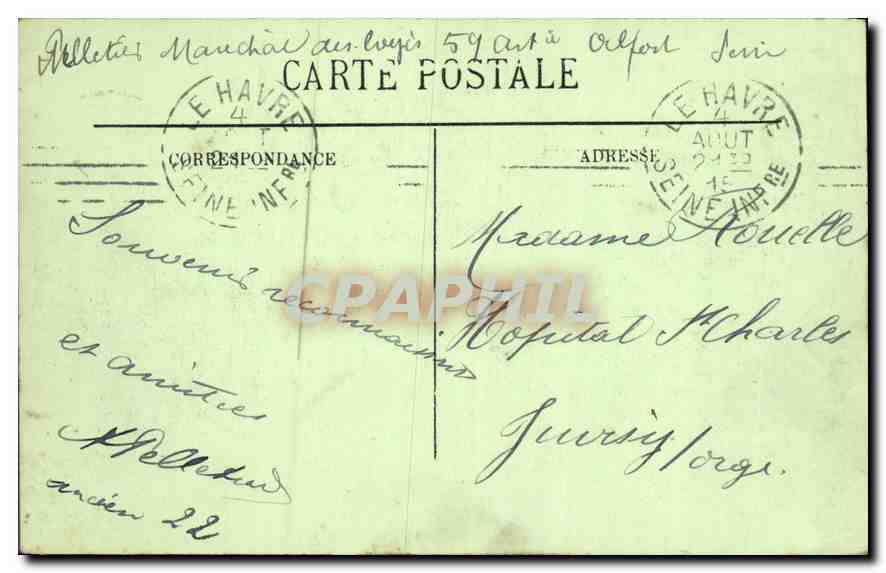 CPA Le Havre l'Anse des Pilotes Bateaux — Rückseite