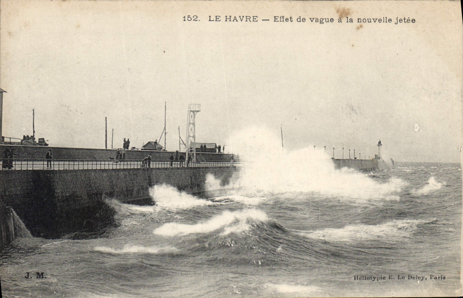 CPA Le Havre Effet de vague a la nouvelle jetee 
