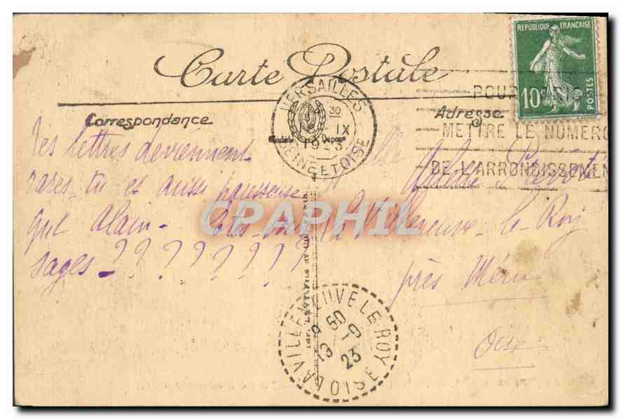 CPA Versailles Le Salle du Jeu de Paume  — Verso