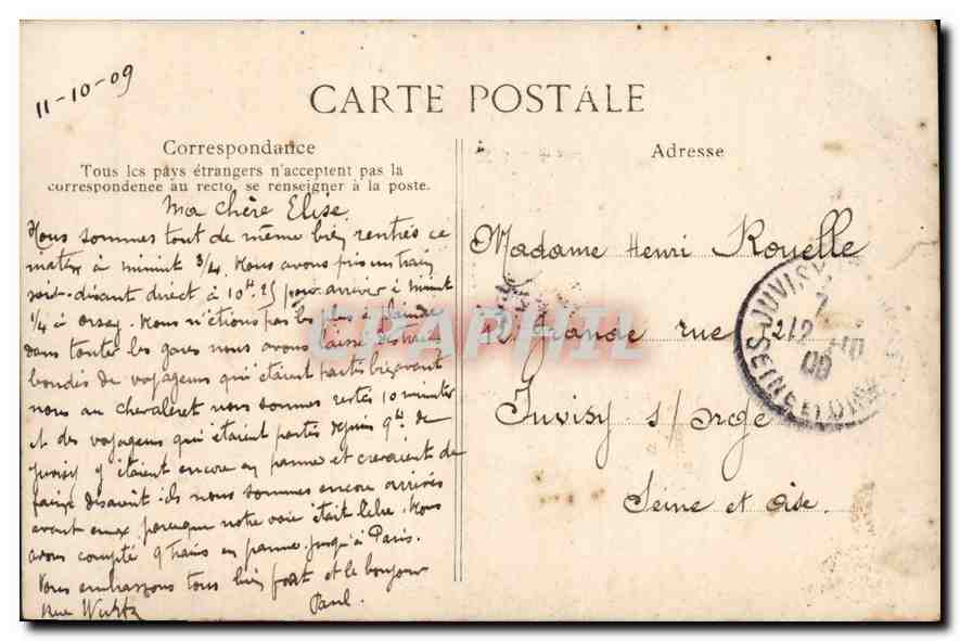 CPA Paris Perspective sur la Seine et Pont Alexandre III Zeppelin Dirigeable — Verso