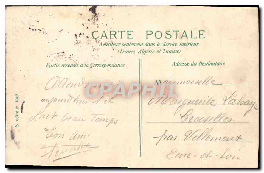 CPA Paris Avenue des Champs Elysees  — Rückseite