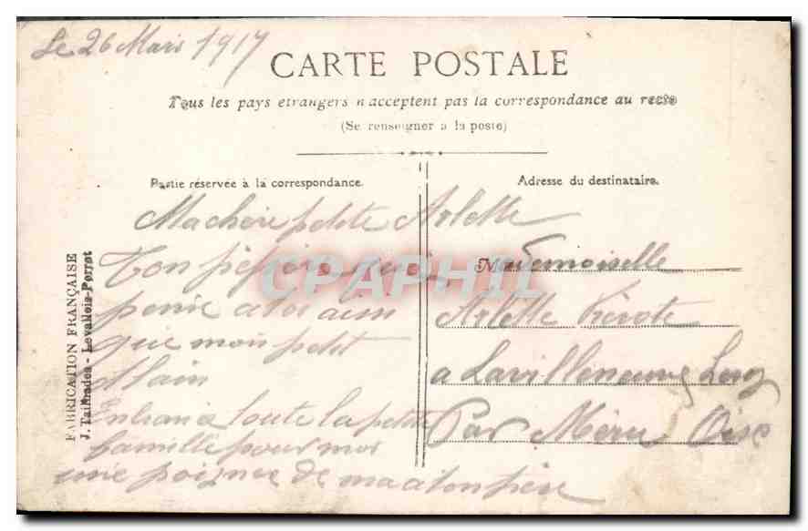 CPA Fantaisie Enfant — Verso