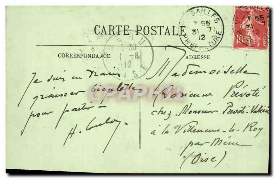 CPA Versailles Le Parc du Midi Sphinx et Amour de Lerambert  — Verso