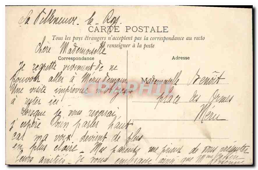 CPA Parc de Versailles Melengre tuant un Sanglier  — Verso