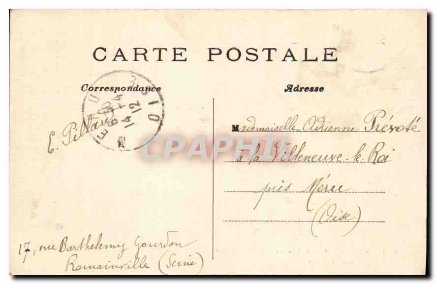 Paris — Gare St-Lazare — Cour de Rome — Éditeur : C. Pillaud (Série 553) — Verso
