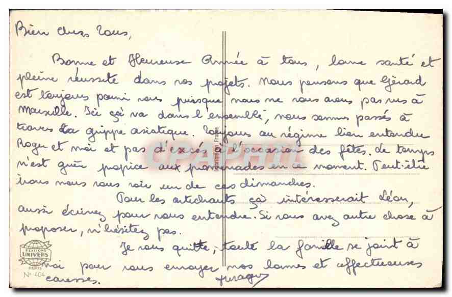 CPA Bonne Annee Oiseau Fer a cheval — Verso