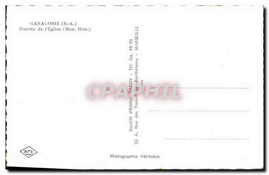 CPA Ganagobie BA Porche de l'Eglise  — Rückseite