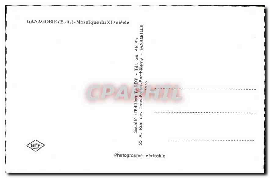 Ganagobie (B.-A.) — Mosaïque du XIIe siècle — Société d'Édition Tardy — Verso