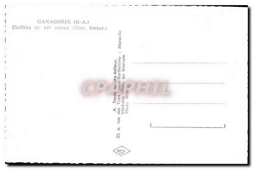 CPA Ganagobie BA Cloitre du XII siecle  — Rückseite