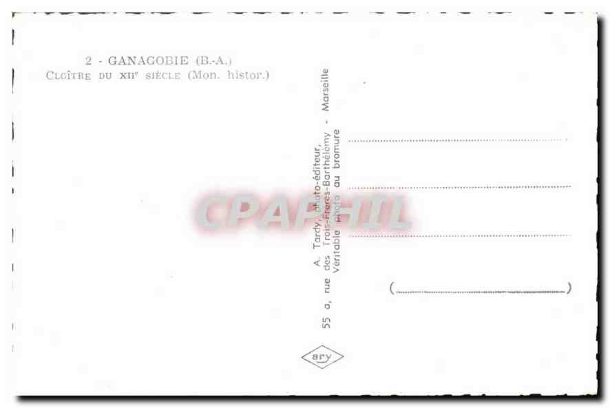 CPA Ganagobie BA Cloitre du XII siecle  — Rückseite