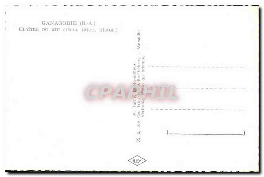 CPA Ganagobie BA Cloitre du XII siecle  — Rückseite