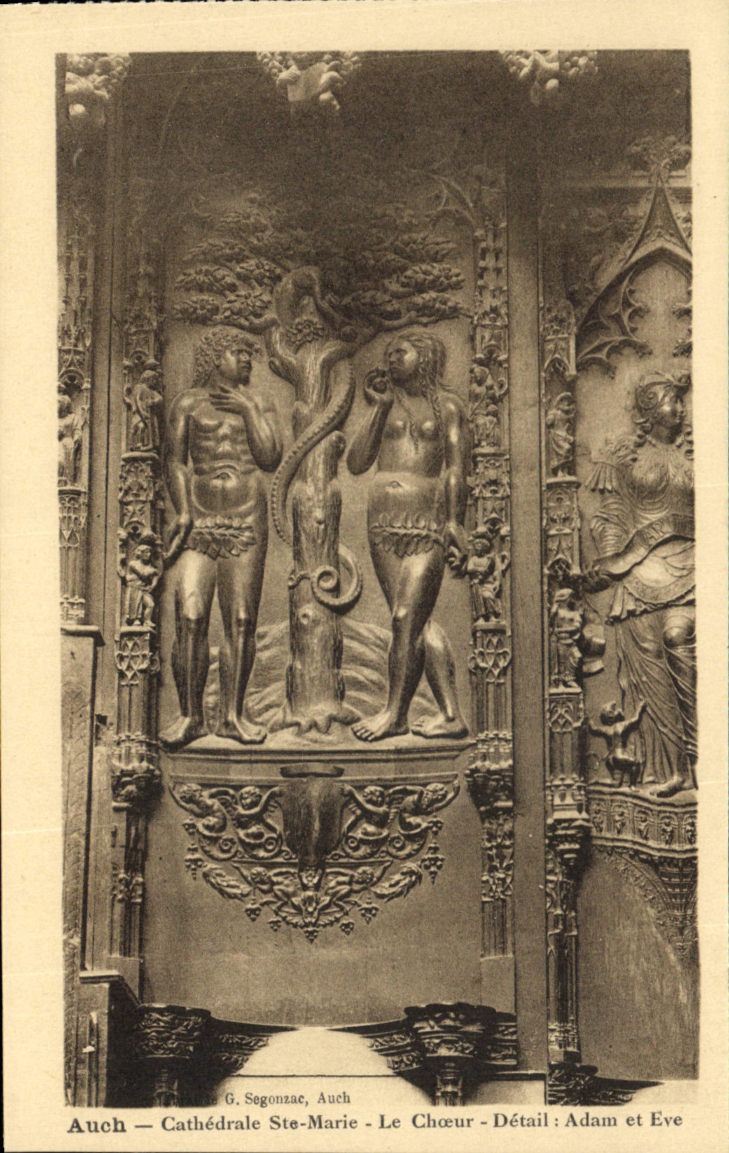 Auch — Cathédrale Ste-Marie — Le Chœur — Détail : Adam et Ève