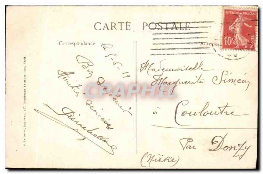 CPA Paris Boulevard St Denis et la Porte Saint Martin St Denis Boulevard of and Saint Martin Gate  — Rückseite