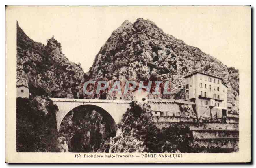 CPA Frontieres Italo Francess Ponte San Luigi 