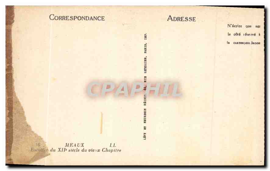 Meaux — Die Kirche des Alten Kapitels aus dem 12. Jahrhundert — Verlag Letellier, Paris — Rückseite