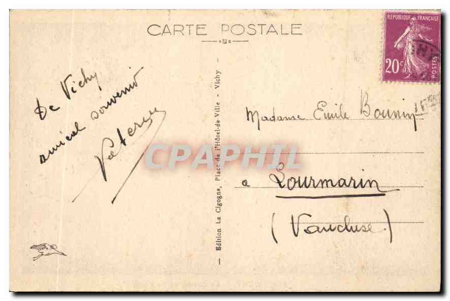 CPA Vichy Le casino vu de Profil  — Rückseite