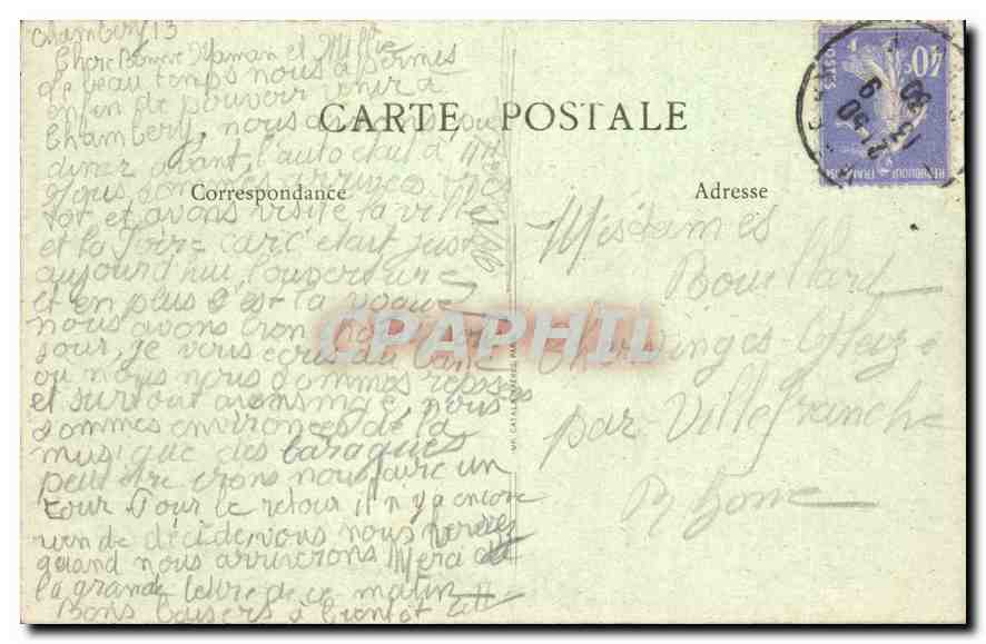 CPA Chambery Vue generale prise de Lemene  — Rückseite