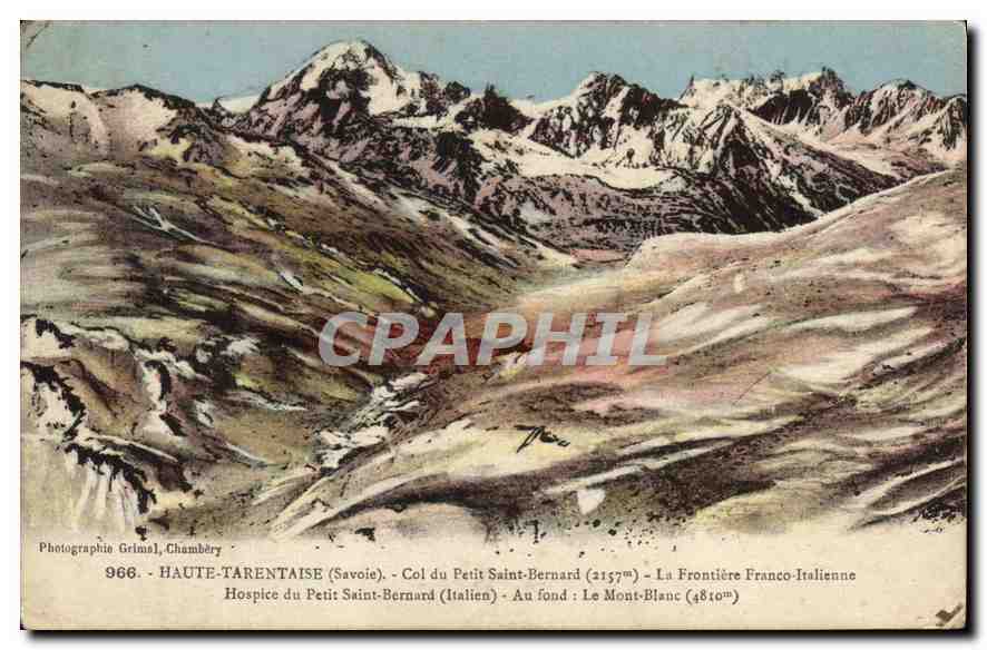 CPA Haute Tarentaise Savoie Col du Petit Saint Bernard La Frontiere Franco Italienne 