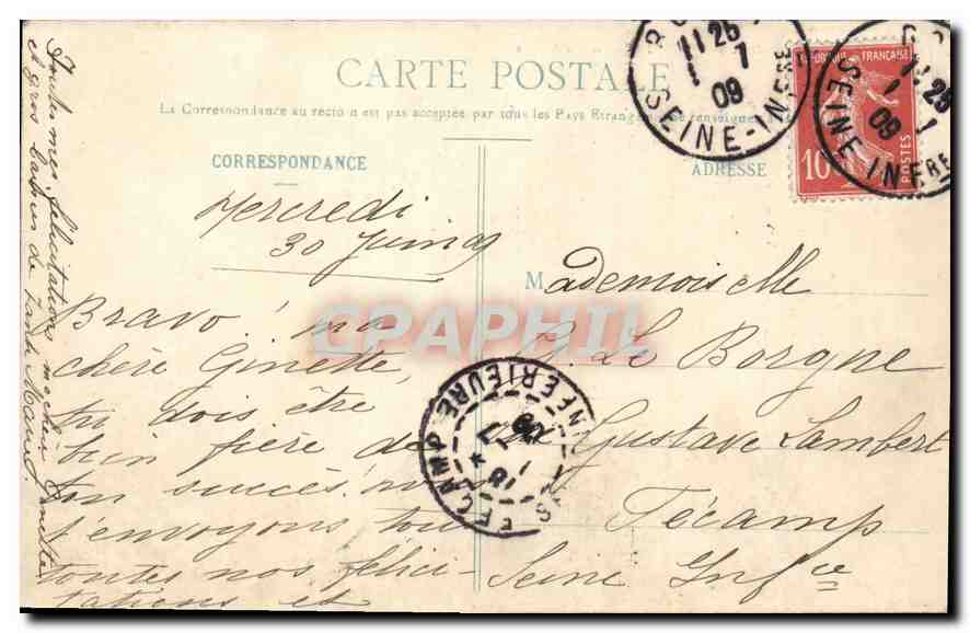 CPA La Cathedrale de Rouen La Cour d'Albane  — Verso