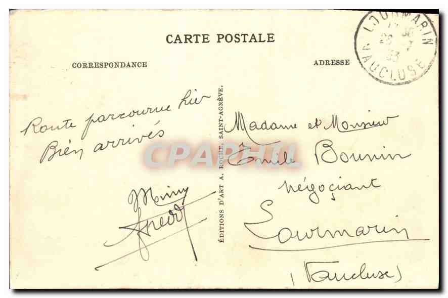 Vallée des Boutières et chaîne des Cévennes — Viaduc de Bompas et route nationale du Puy à Lavoutte-sur-Rhône — Éditions d'Art A. Roché, Saint-Agrève — Reverso