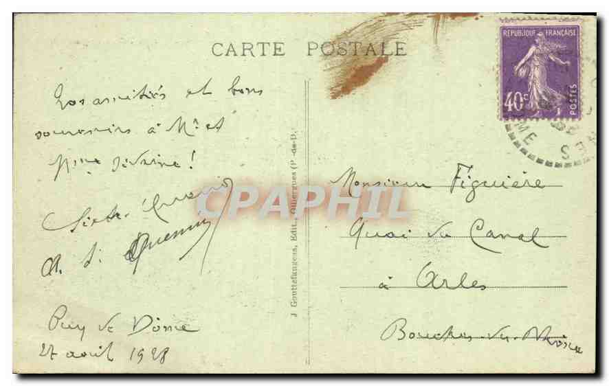 Sommet du PUY de DOME — Le Temple de Mercure et l'Auberge — g.d'o. n°581 — Rückseite