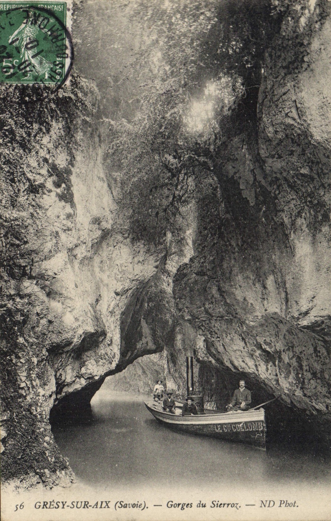 CPA Gresy sur Aix Savoie Gorges du Sierroz Bateau
