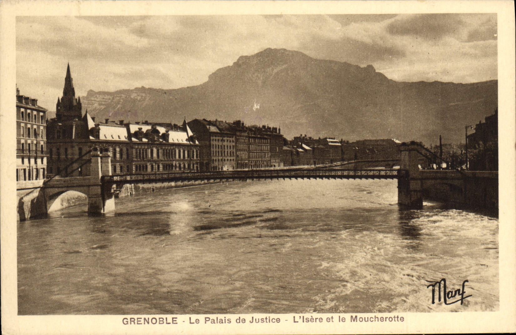 Grenoble - Le Palais de Justice - L'Isère et le Moucheotte - Marf