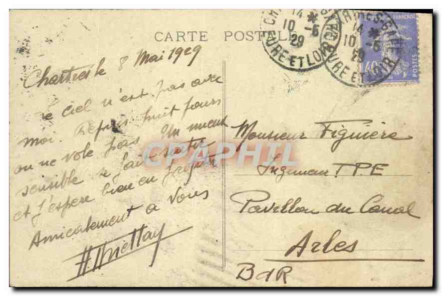 Chartres (E. et L.) — La Porte Guillaume — CPA n°129 — Achterkant