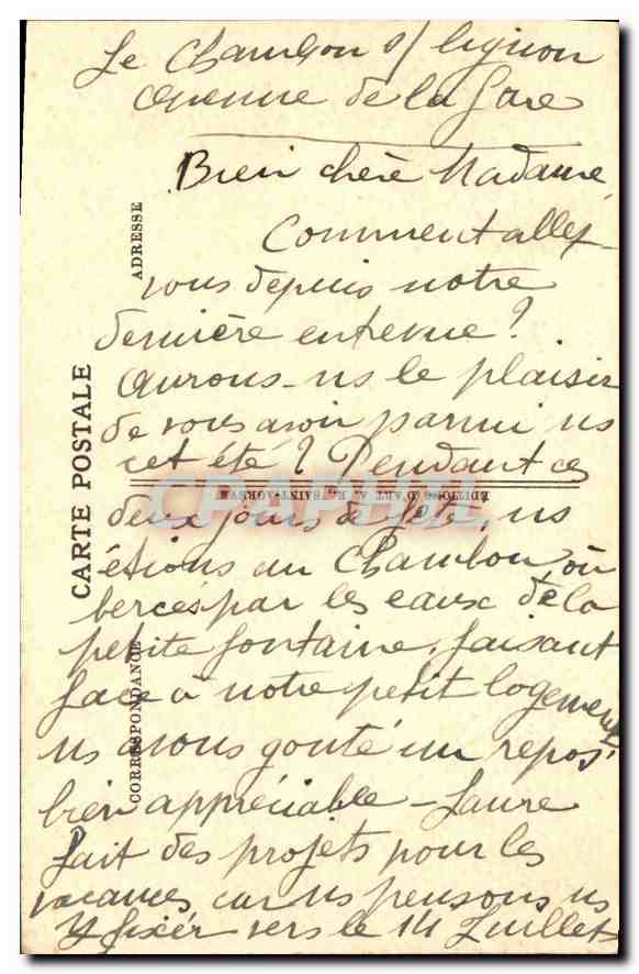 CPA Le Chambon sur Lignon Haute Loire Cure d'air et de repos Le Pont et le Lignon  — Verso