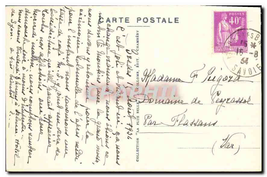 CPA Brides les Bains Le Doron et le pont Chamberlain  — Rückseite