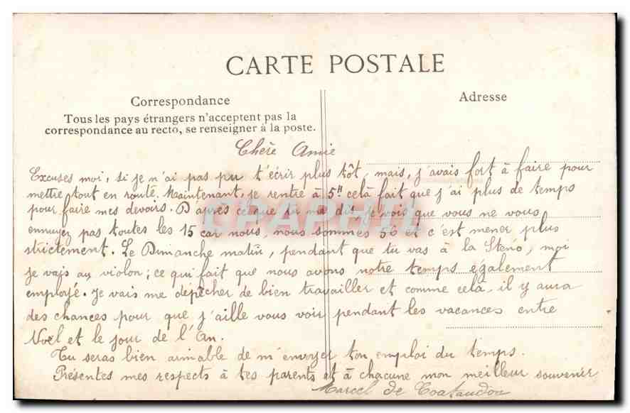 CPA Une Pensee Dirigeable Zeppelin — Verso