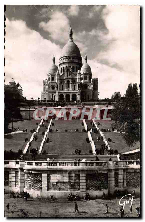 CPA Paris et ses Merveilles Basilique du Sacre Coeur de Montmartre 1876 1910 et les jardins 